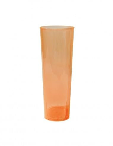 TELEVASO - 200 unidades - Vaso Tubo 300 ml Reutilizable Ligero - Polipropileno (PP) - Color naranja - Vaso ecológico Libre de BPA, Ideal para cerveza, cubatas, agua