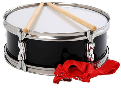 F Fityle Strumento a percussione per rullante Pollici con Tracolla Batteria Musicale Portatile Strumenti Musicali per Bambini Principianti Adolescenti, Nero