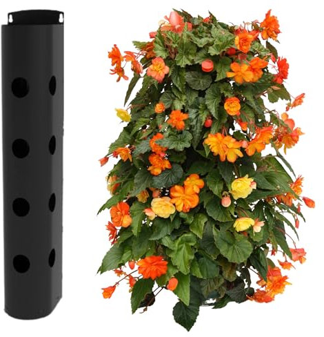 Wall-Mounted Space-Saving Vertical Planter - Flower Tower. For Bedding Plants, Fruit, Vegetable, Herbs, Strawberry. For Outdoor Use in Small Garden, Patio, Balcony. Alternative to Beds and Pot