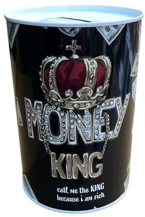 BLUECHOLON Originelle Spardose mit Stil und Botschaft, große Spardose für Erwachsene, Spardose, Geschenk, Spardose XL (15 x 10, Bär Money King)