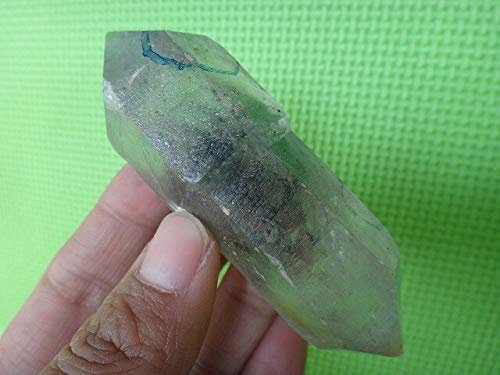 KuRkur Especímenes de Doble Extremo de Cristal de Hueso Negro Natural Raro + 2 ampollas Cristales Naturales