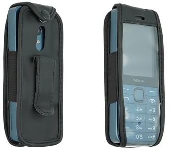 caseroxx Ledertasche für Nokia 225 4G (2024) | Hochwertige Tasche mit Gürtelclip zum sicheren Tragen am Gürtel, aus Echtleder