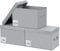 DIMJ 3 Pack Foldable Storage Boxes with Lids, Stackable Storage Bins with Label Holder Fabric Storage Basket with Handle, Wardrobe Organiser Box for Clothes, Home Storage, Grey