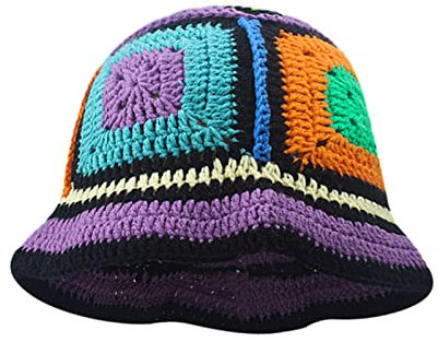 JOERBABU Cappello da pescatore adorabile per ragazze, morbido cappello da pescatore all'uncinetto, cappello da pescatore, viola sognante, Viola, 1-5