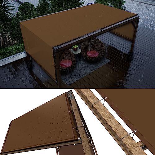 ColourTree Copertura di ricambio impermeabile per pergola, 30,5 x 5,8 m, UPF50, panno di grado commerciale 260 g/m² per patio esterno, include aste ponderate in acciaio inossidabile (realizziamo