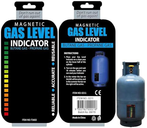 2 Pieces Magnetic Gas Bottle Level Indicator, Gas Level Indicator for Gas Bottles, Magnetic Gas Cylinder Level Indicator for Propane Butane LPG Fuel, For Caravan Motorhome Travel