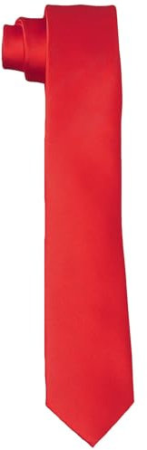 DonDon Krawatten für Herren handgefertigt Seiden-Look 6 cm Krawatte Rot