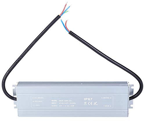 Fuente de Alimentación Impermeable Ultradelgada HRUW-100W-24V, 100-240VAC, Transformador LED Confiable para Uso en Interiores y Exteriores