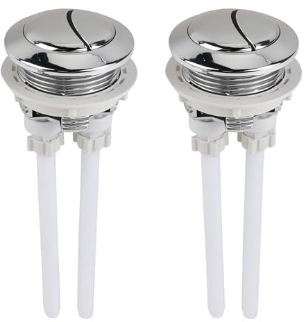 2 Piezas Pulsador Cisterna Universal 38mm, Pulsador Doble Descarga Cisterna Reemplazo del Tanque del Inodoro, Boton Cisterna Aplicable a 37-44mm, Pulsador Cisterna de Doble Descarga Botón