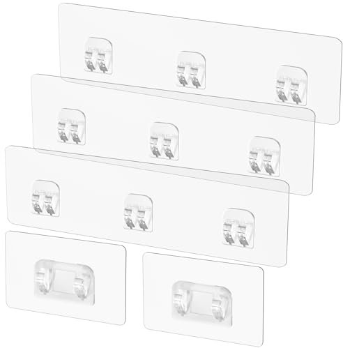 LIASDIVA Ganci Adesivi per Mensola da Doccia, 5 Pezzi Sostituzione Dell'adesivo per il Contenitore per Doccia, Shower Caddy Adhesive Replacement (Adatto per appendere linee)