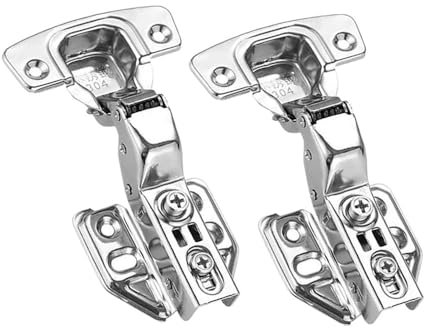 2 Pcs Stainless Steel Cabinet Door Hinges Hydraulic Damper Buffer Soft Close Quiet Wardrobe Door Concealed Hinges with Screws(Inset)