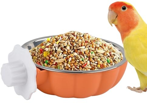 Acunny Futterschale für | Futter- und Wasserschalen für Voliere | rutschfeste Hängeschale aus Edelstahl für Badewanne Sittiche Nymphensittiche Indoor Outdoor