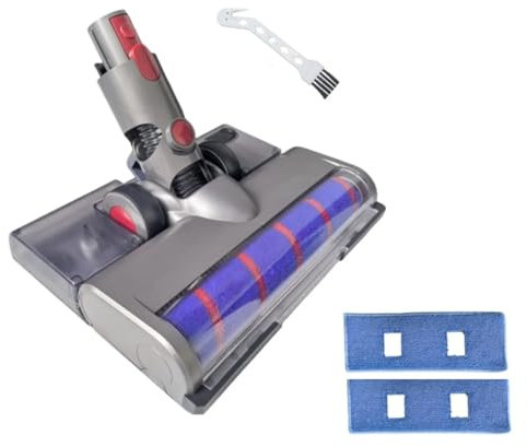VAMOARPOL Compatible For Dyson V15 V11 V10 V8 V7 Vacuum Attachment Soft Roller Brush Head With Dust Detection Light With Water Tank Mop Pads