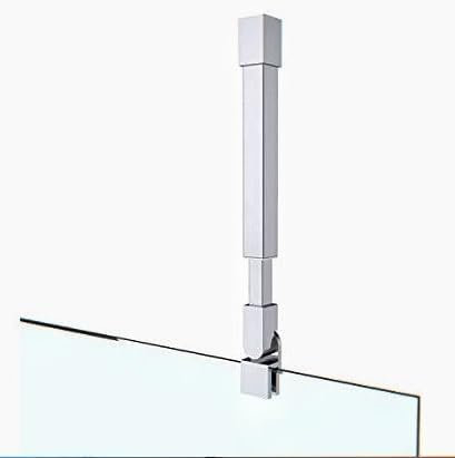 Barre de fixation pour paroi de douche, Stabilisateur de douche carré en acier inoxydable, Pour barres de douche 300-450 mm Epaisseur du verre 6-10 mm, (Tube Carré 730-1200mm)