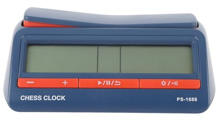 Fafeims Temporizador de Reloj de Ajedrez Profesional, Temporizador de Juego de Mesa Digital de Plástico con Pantalla Grande para Torneos y Jugadores Duales