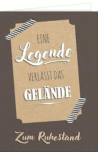 Hanra A4 Ruhestandskarte Legende, Glückwunsch, Ruhestand, Geschenk, Abschied, Grußkarte, A4 Karte, 21x29,7 cm