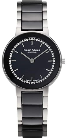 Bruno Söhnle Damenuhr Original NEU Algebra Damenuhr Schwarz Saphirglas Quarz 30mm- 17-73102-750