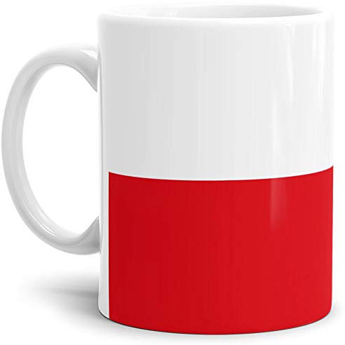 Tassendruck Flaggen-Tasse/Souvenir/Urlaub/Länder-Fahne/Kaffetasse/Mug/Cup - (Polen, Normal)
