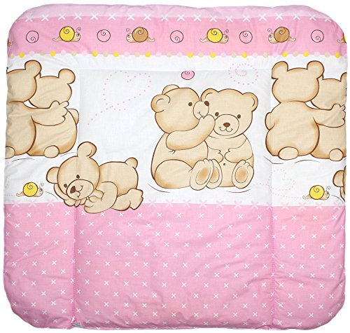 Baby Auflage Wickelauflage - BÄRCHEN ROSA - 70x50 cm 70x70 cm 70x85 cm Wickeltischauflage 70x70 cm