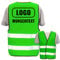 PixiPrints.com Warnweste mit eigenem Aufdruck * Druck: Rücken/Standard-Druck, Farbe & Größe: Neon Grün XL/XXL * Selbst gestalten mit Name Text Bild Logo