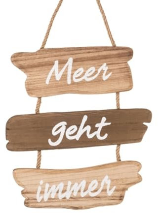 Deko Schild 'Meer geht immer', natur/beige/braun, Kiefer, ca. 23 x 38 cm L