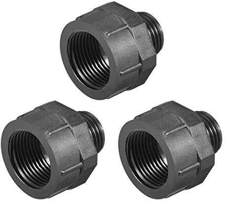 sourcing map Threaded Bushings Nylon Connector Adaptor M16 Outer Thread to M20 Inner Thread Black, 3 Pcs