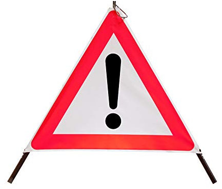 LED-MARTIN Faltsignal mit Warnsymbol VZ 101-70cm - UNIVERSAL - tagesleuchtend