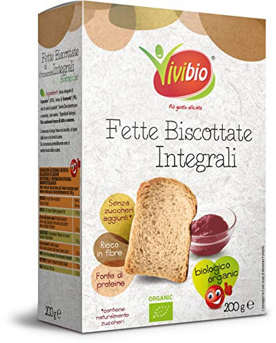 Vivibio, Fette biscottate integrali bio, senza zuccheri, 200g