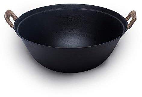 臻三环 ZhenSanHuan Wok aus Gusseisen, handgefertigt, keine Beschichtung, kein Lackieren, gesund, langlebig (46 cm)