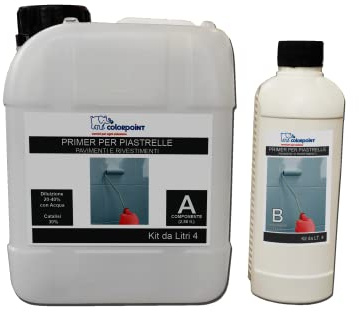 Colorpoint PRIMER PER PIASTRELLE APPLICAZIONE DIRETTA SENZA LEVIGARE (A+B) 4 Lt. 8-10 MQ/L