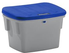 Universal- und Streugutbehälter, ohne Entnahmeöffnung, 60 l, Deckel blau.
