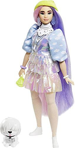 Mattel GmbH Barbie Extra Doll #2 in Shimmery Look with Pet Puppy