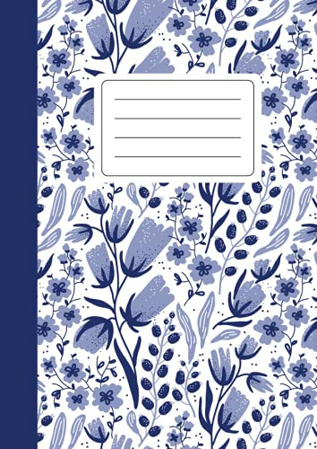 Quaderno puntinato A4: Notebook con griglia a puntini per appunti, scrivere, dipingere | 110 pagine | Formato A4 | Blue Flower