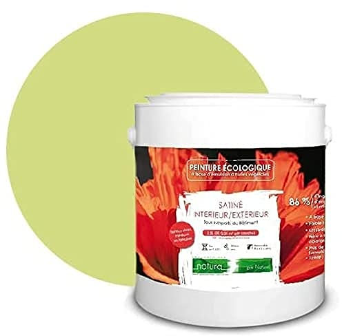 BOX DECO COULEURS Peinture naturelle écologique intérieur extérieur aspect satin Natura - 2.5L, Vert Anis
