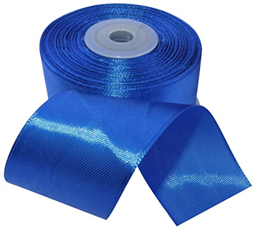 AERZETIX - C55637 - Rolle satinband 38mmx25m - farbe blau - verpackungsband für geschenke für dekoration zeremonie hochzeit geburtstag party - aus polyester