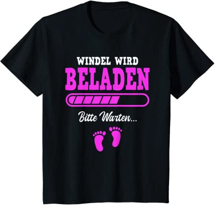 Kinder Windel Wird Beladen Bitte Warten Toilette Geschwister Nichte T-Shirt