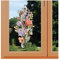 Fensterbild Frühlingserwachen Vogtländische Spitze mit Blumenmotiv | Spitzenbild Frühlingsblüher Oster-Dekor Tulpe Krokuss | farbenfroher Fensterhänger Höhe x Breite 39 x 17 cm