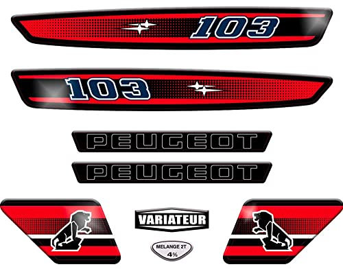 Kit Autcollants 103 MVL pour décorer Votre mobylette Peugeot comme à l'époque (Rouge)