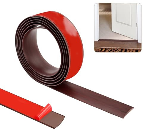 200cm×4cm Tira de umbral, Tiras de moldura de puerta, Tiras de transición de piso, Tira divisoria de puerta de piso autoadhesiva, Tira de moldura de borde de piso(rojo)