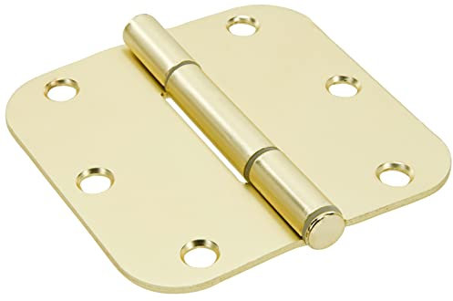 Bisagra de puerta de latón satinado a prueba de chirridos de 3-1/2 5/8 (3 unidades)