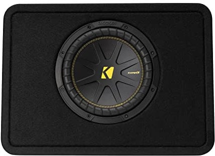 KICKER CompC Loaded Enclosure with 10(25cm) Subwoofer|50TCWC102|2-ohm|500 Watts Peak|125-250 Watts RMS|Forced-Air Cooling|Increased Excursion|Car,Truck, SUV, UTV