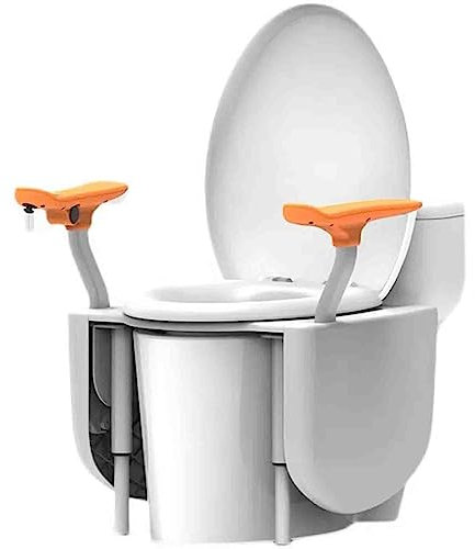 CAULO Alzata per WC elettrica con Maniglie, binari di Sicurezza per WC per Anziani, Sollevatore per WC Elettrico per Anziani, Sollevatore per WC rialzato, Angolo di Sollevamento Massimo di 22°