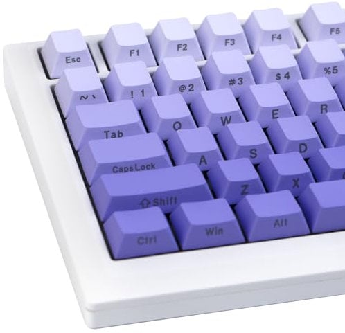 JOLINTAL 124er Tastenkappen Set Gradient Grau – PBT-Material, Cherry-Profil, Dye-Sublimation Seitengravur, kompatibel mit Cherry MX Switch & mechanischen Gaming-Tastaturen