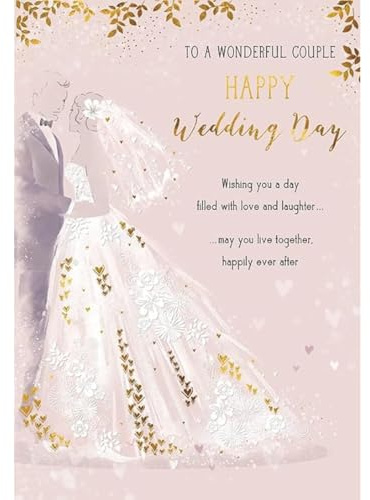 Piccadilly Greetings Wonderful Couple Happy Wedding Day Card - 9 x 6 inches