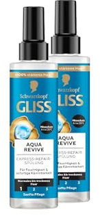 Gliss Express-Repair-Spülung Aqua Revive (2x 200 ml), Haarspülung bietet eine Extraportion Feuchtigkeit & gesunden Glanz, für normales bis trockenes Haar