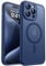 CANSHN Magnetic Compatible with iPhone 15 Pro Max Case, Compatible with MagSafe, Upgraded [Full Camera Protection], [Military Grade Drop Tested] Translucent Matte Back 6.7 inch,Deep Blue