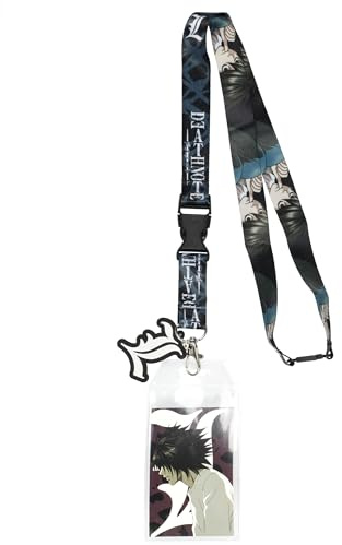 Death Note Detective L Anime Lanyard ID Badge Holder with 2' Rubber Charm