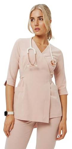 MEDHOODIE Damen-Kasack Rosalie für den Arzt- und Pflegebereich - Schlupfkasack modern & bequem mit verstellbarem Gürtel - Medizinische Berufsbekleidung