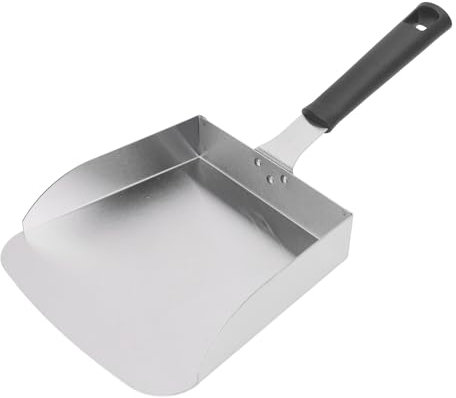 Pala de acero inoxidable para freír alimentos en la plancha, espátula para hamburguesas Smash con mango esmerilado y diseño ergonómico, pulido fino, fácil de limpiar.