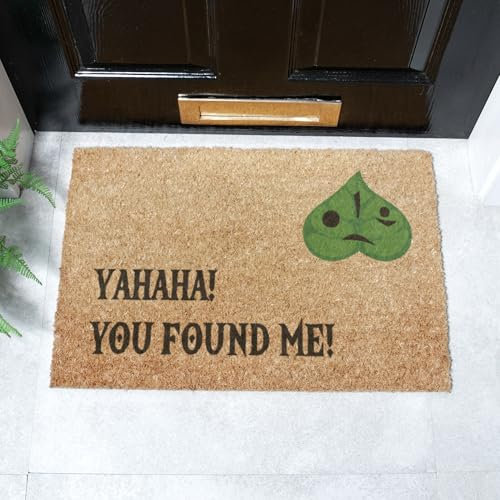 Artsy Mats - Yahaha Doormat - Made from Tufted Coconut Fibre - Non-Slip Natural Rubber Backed Door Mats Indoor - Heavy Duty, Decorative Outdoor Mats (60x40cm)